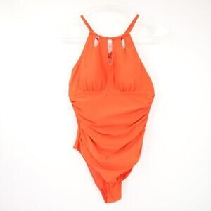 Cupshe Orange Halter Neck One Piece Swimsuit NWT Size Small Swimwear Cutout